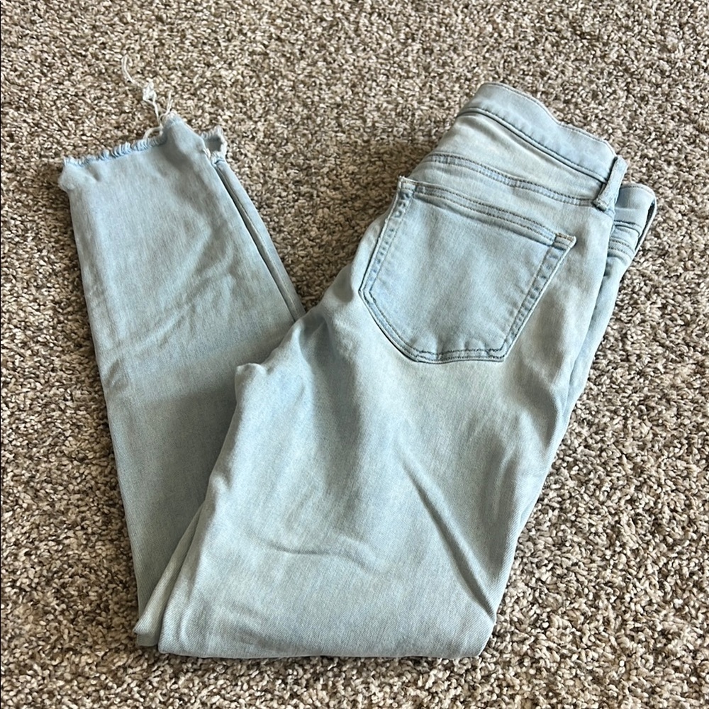 Extremely soft distressed skinny jeans